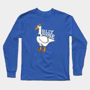 Silly Goose with Birthday Hat Long Sleeve T-Shirt